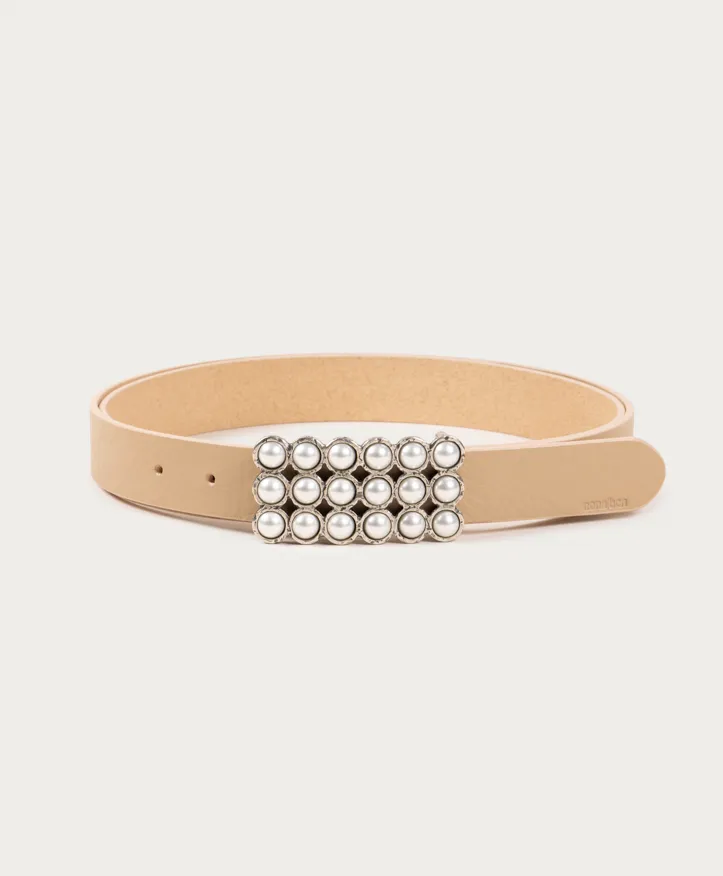 Cinturón Anaïs. Preciosa hebilla rectangular adornada con perlas. - Imagen 3