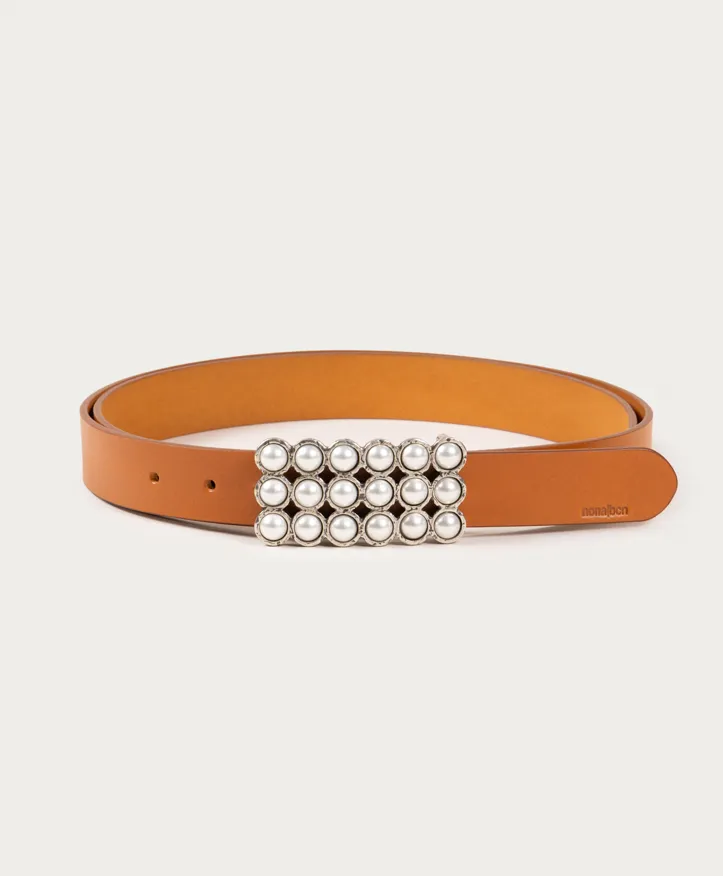 Cinturón Anaïs. Preciosa hebilla rectangular adornada con perlas. - Imagen 4