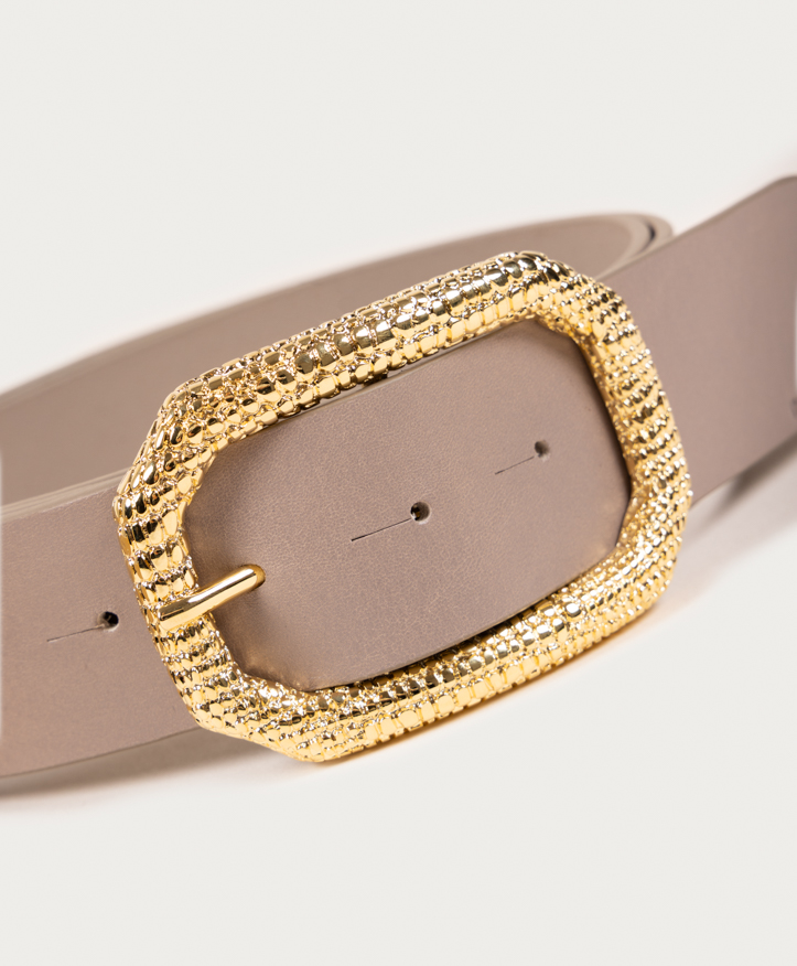 Belt Lizard Oro. Golden buckle with lizard engraving. - Image 7