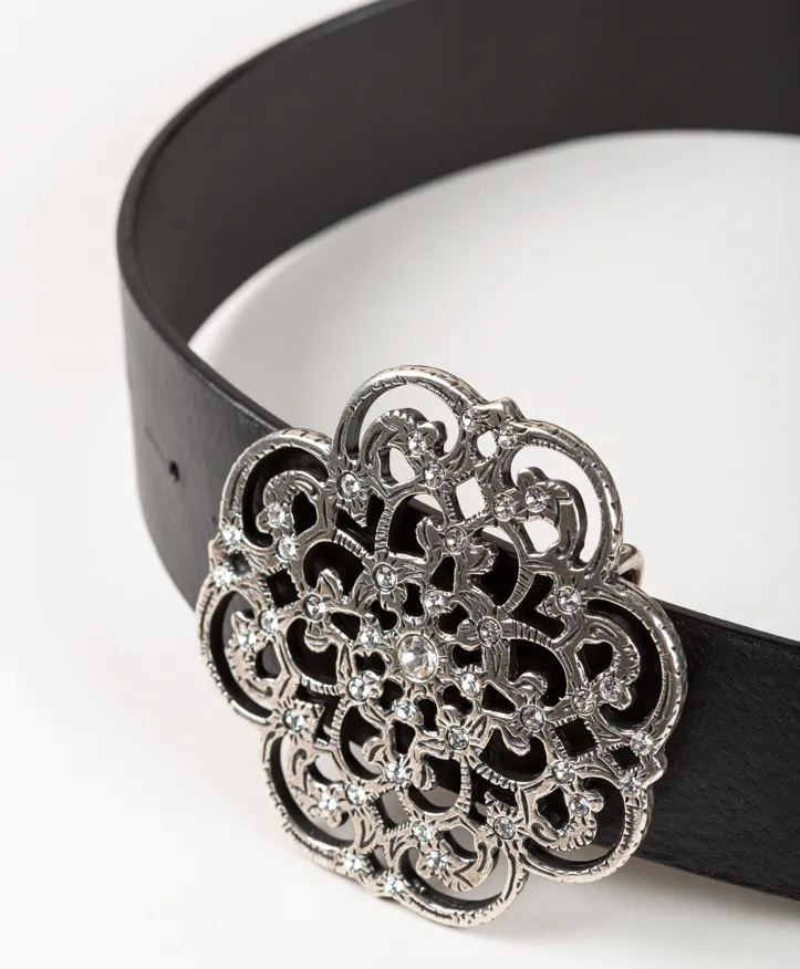 Cinturón Istambul. Hebilla en forma de flor con brillantes. - Imagen 3