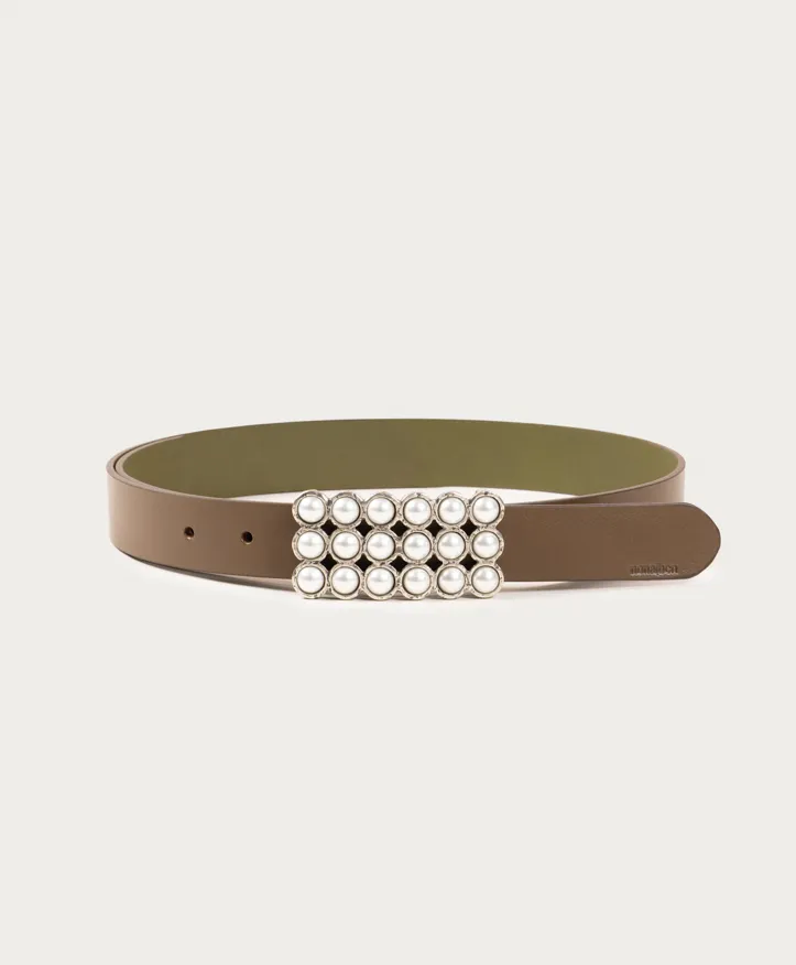 Cinturón Anaïs. Preciosa hebilla rectangular adornada con perlas. - Imagen 7