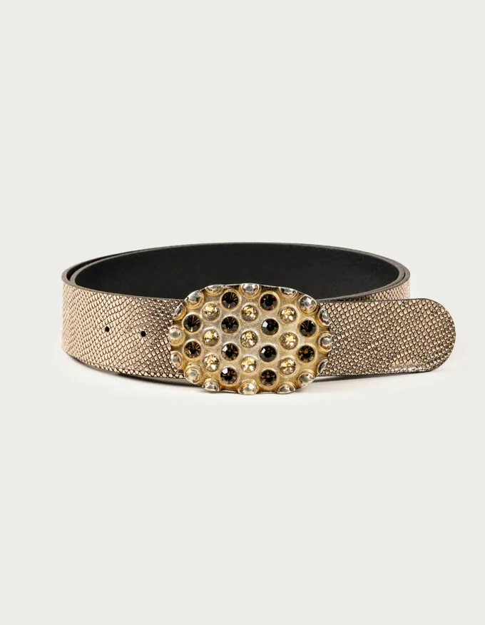 Belt Cleo Dore. Elegant golden buckle.