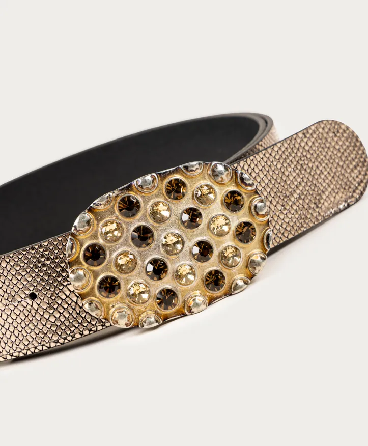 Cinturón Cleo Dore. Hebilla dorada elegante. - Imagen 9