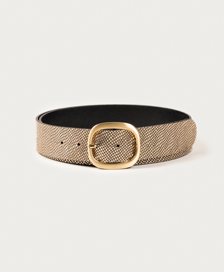Belt Nina. Elegant satin gold buckle.