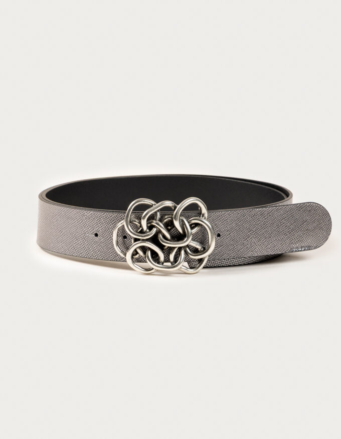 Nus Silver. Cinturón con hebilla plateada.