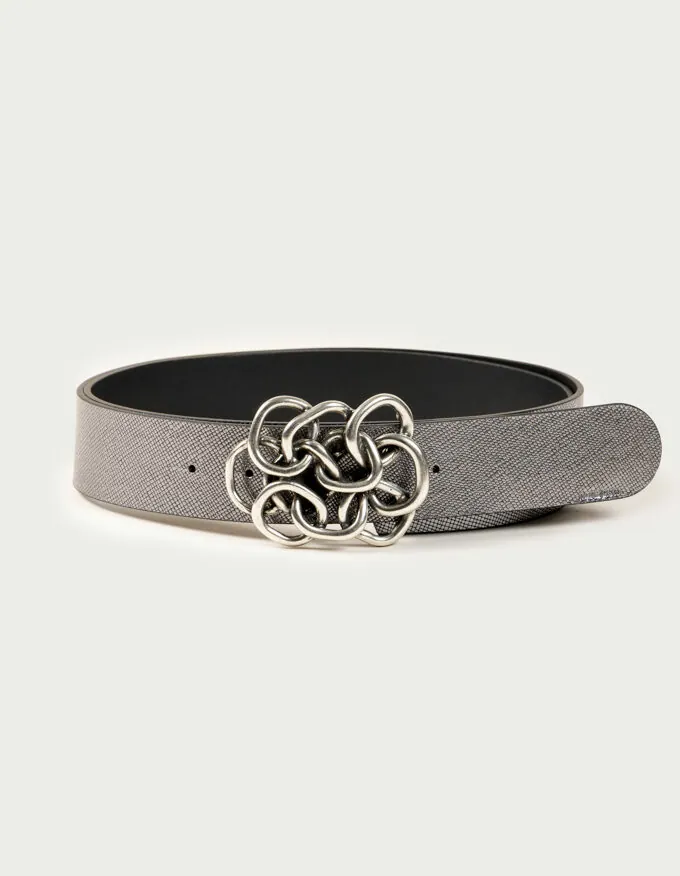 Nus Silver. Cinturón con hebilla plateada.
