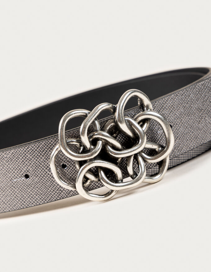 Nus Silver. Cinturón con hebilla plateada.