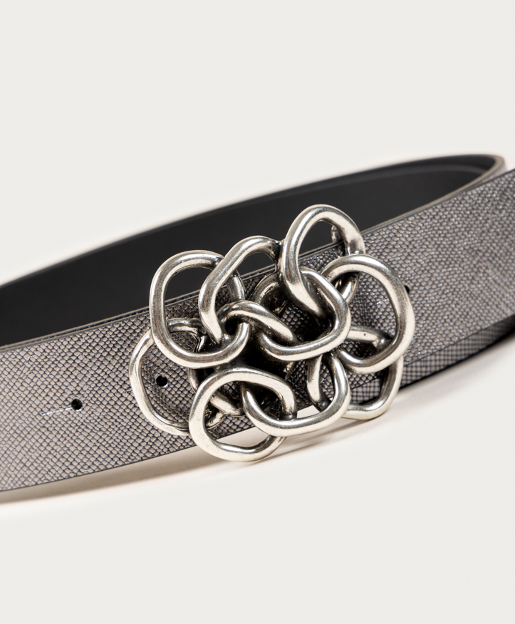 Belt Nus Silver. Belt with silver buckle. - Image 11