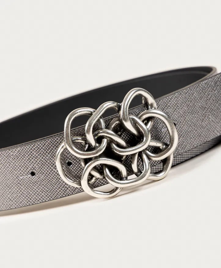 Nus Silver. Cinturón con hebilla plateada. - Imagen 11