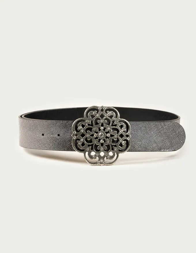Belt Istambul. Flower shaped buckle with crystals.